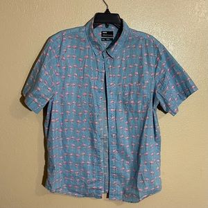 XL Public Opinion Button down shirt Flamingos